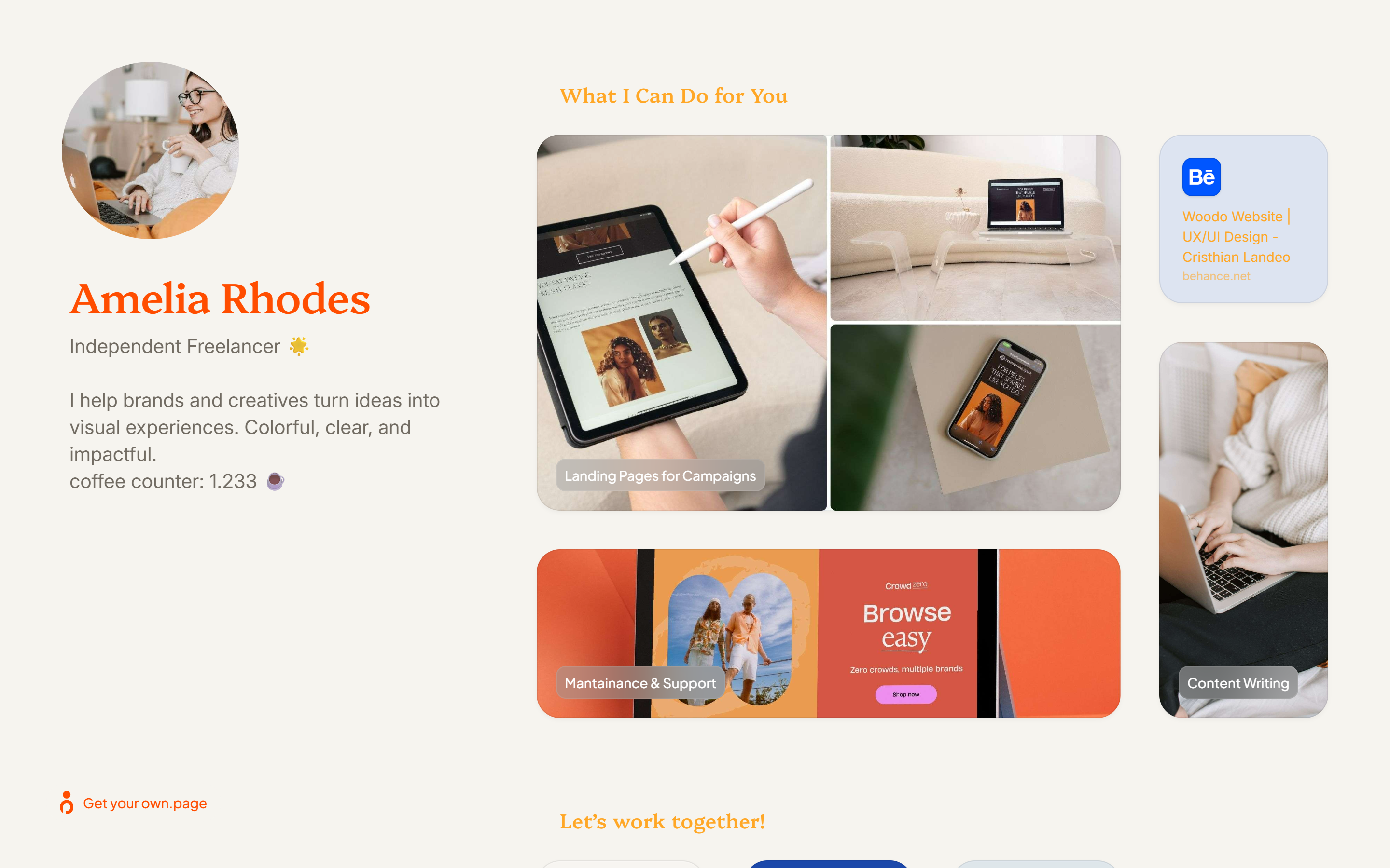 Freelancer example page
