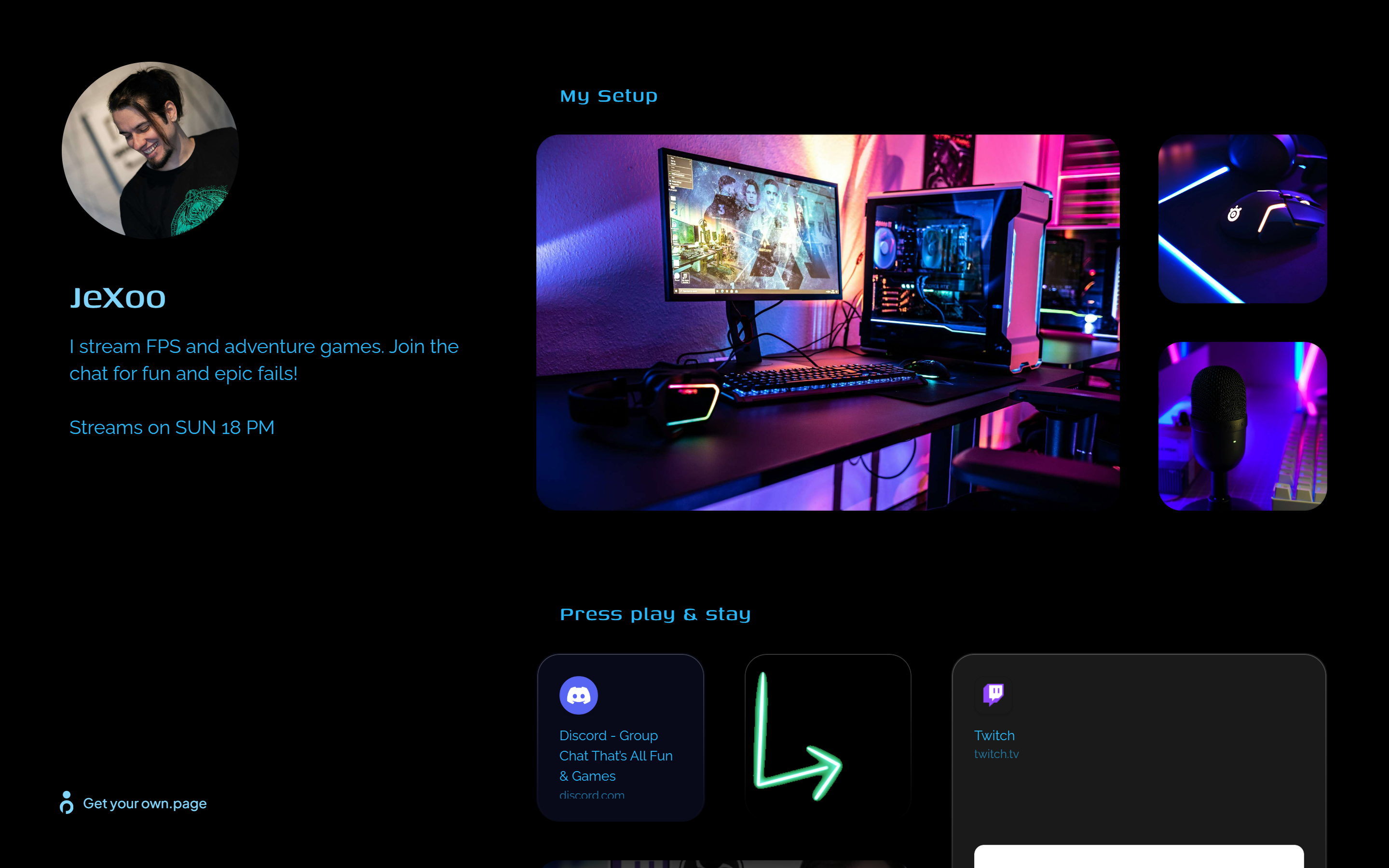 Streamer example page